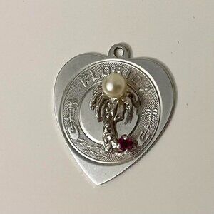 Vintage Crea Sterling Silver Florida Charm No Loop